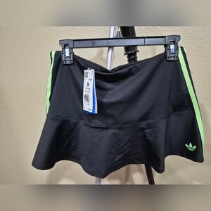 Adidas Originals Black  Mini Skirt with Green Stripes Size M JW2647